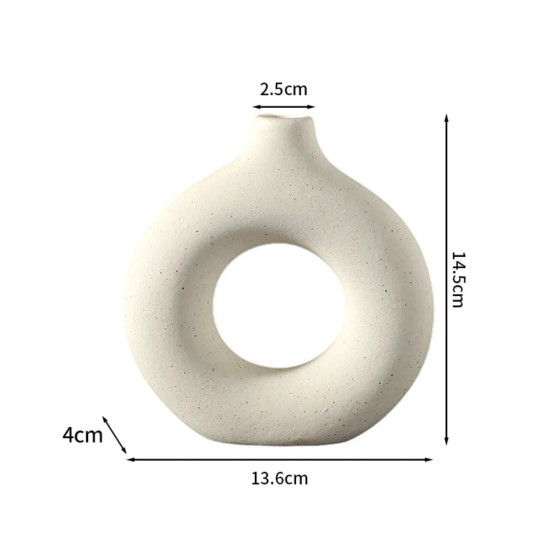 White Nordic Flower Vase Ceramic Vases Room Decor Modern Ceramic Flowers Bottle Plants Flower Pot Home Living Room Decoration